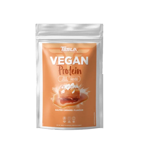 Tesla-Vegan-Protein-Pulver-Salted-Caramel-Freigestellt وگن پروتئین "تسلا" - Image 1